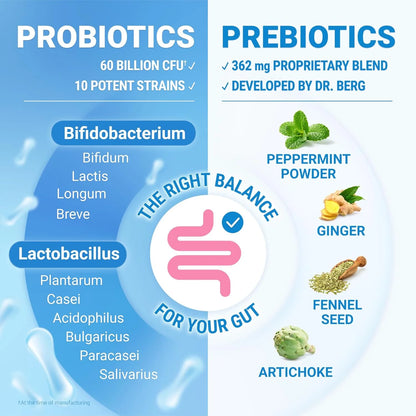   Dr. Berg 60 Billion Probiotic Capsules with Prebiotic Blend 